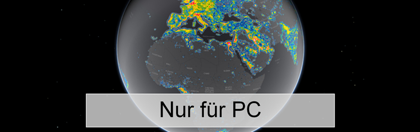 Lichtverschmutzungskarte Europa/Deutschland/Welt, 2016 Falchi für PC